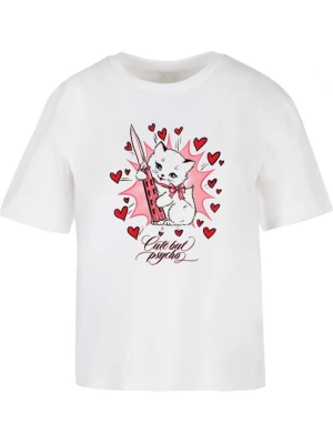 Foto van product Miss Tee Shirt 'Psycho Kitty' pink / rood / wit