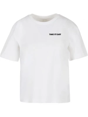 Foto van product Miss Tee Shirt 'Take It Easy' oranje / eosine / zwart / wit