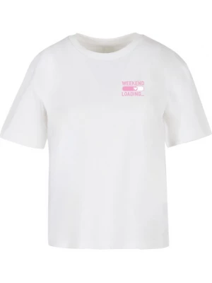 Foto van product Miss Tee Shirt 'Weekend Loading' rosa / wit