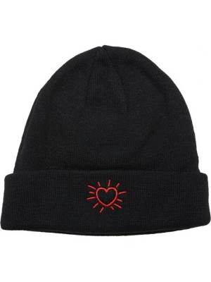 Foto van product Mister Tee Muts 'Glowing Heart' rood / zwart