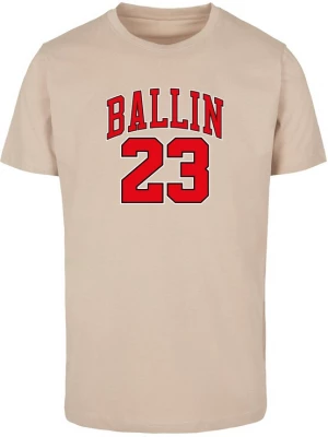 Foto van product Mister Tee Shirt 'Ballin 23' sand / vuurrood / zwart / wit