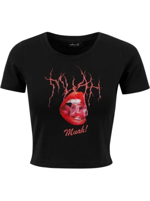 Foto van product Mister Tee Shirt 'Muah' karmijnrood / zwart / wit