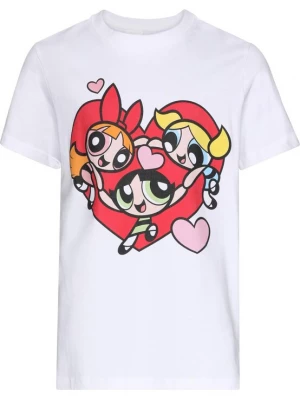 Foto van product Mister Tee Shirt 'Power Puff Girls Heart' geel / lichtroze / vuurrood / wit