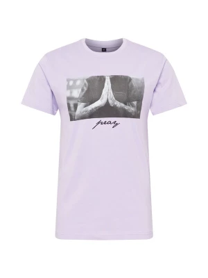 Foto van product Mister Tee Shirt 'Pray' donkergrijs / lichtlila / zwart
