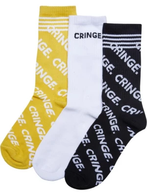 Foto van product Mister Tee Sokken 'Cringe' geel / zwart / wit