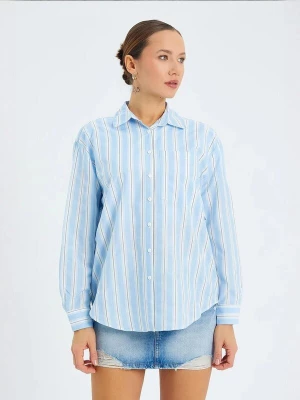 Foto van product MixRay Blouse lichtblauw / antraciet / wit