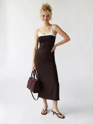 Foto van product MixRay Jurk donkerbruin / wit