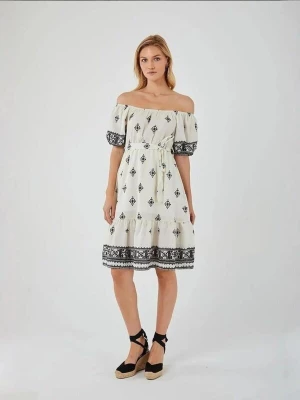 Foto van product MixRay Jurk ecru / zwart
