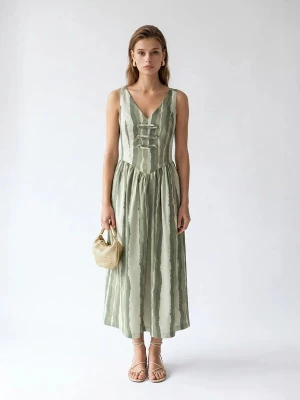Foto van product MixRay Jurk groen / donkergroen / wit