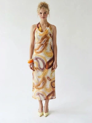 Foto van product MixRay Jurk lichtbeige / bruin / honing / mauve