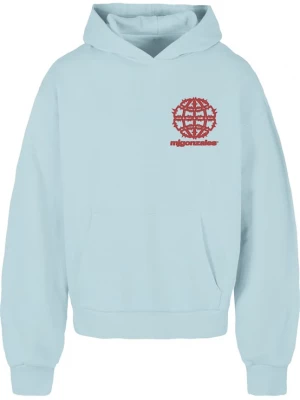 Foto van product MJ Gonzales Sweatshirt 'Global Flame' lichtblauw / karmijnrood