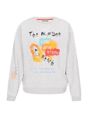 Foto van product Mo ATHLSR Sweatshirt 'Back To School' hemelsblauw / grijs gemêleerd / oranje / zwart