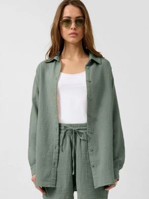 Foto van product Mousseline overhemd blouse QS groen