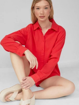 Foto van product Mousseline overhemd blouse QS rood
