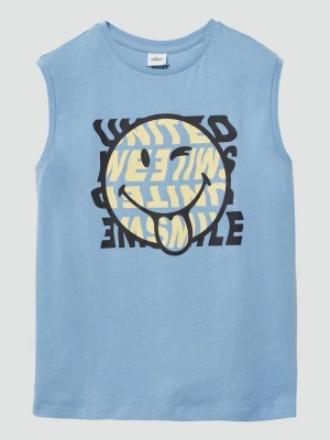 Foto van product Mouwloos shirt met Smiley® print s.Oliver blauw