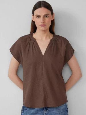 Foto van product Mouwloze blouse van linnenmix in een relaxte pasvorm s.Oliver bruin