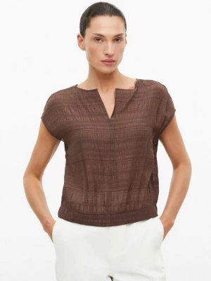 Foto van product Mouwloze blouse van viscosemix in crinkle look s.Oliver bruin