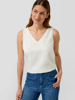 Foto van product Mouwloze chiffontop met V-hals en bloemenpatroon s.Oliver crème