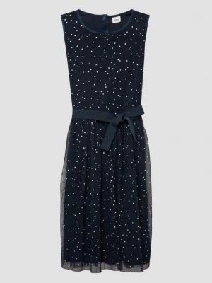 Foto van product Mouwloze jurk van mesh met zilveren stippen s.Oliver blauw