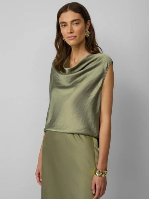 Foto van product Mouwloze satijnen blouse met een ronde halslijn s.Oliver olijfgroen