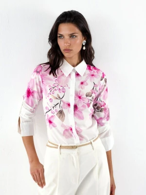 Foto van product MSN Collection Blouse brokaat / rosa / zwart / wit