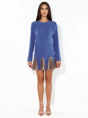 Foto van product MSN Collection Cocktailjurk kobaltblauw / bruin