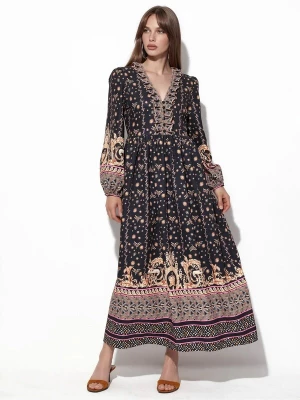 Foto van product MSN Collection Jurk beige / camel / rosa / zwart