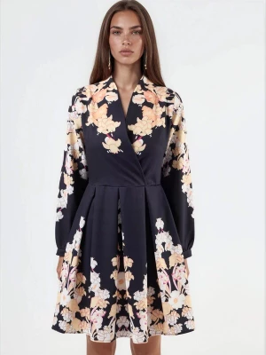 Foto van product MSN Collection Jurk beige / zwart / wit