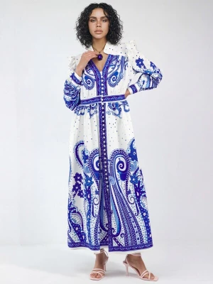 Foto van product MSN Collection Jurk blauw / wit