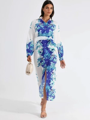 Foto van product MSN Collection Jurk blauw / wit