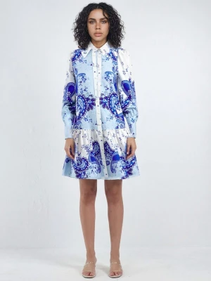 Foto van product MSN Collection Jurk blauw / wit