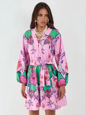 Foto van product MSN Collection Jurk groen / pink