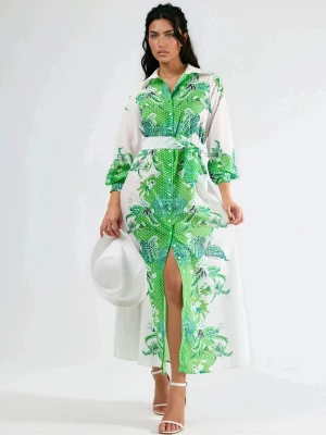 Foto van product MSN Collection Jurk groen / wit