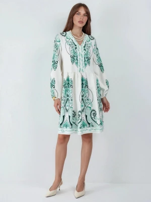 Foto van product MSN Collection Jurk groen / wit