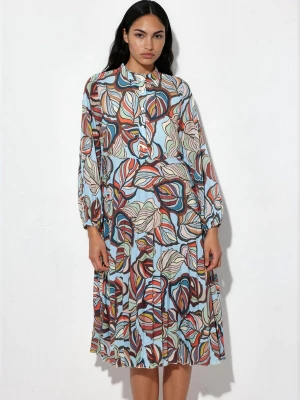 Foto van product MSN Collection Jurk hemelsblauw / mintgroen / rosé / roestrood