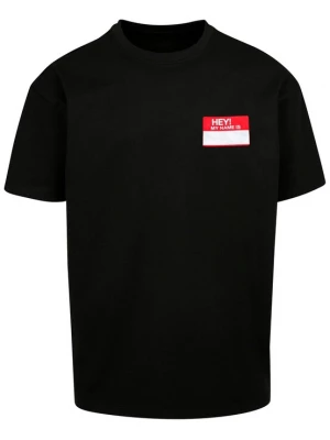 Foto van product MT Upscale Shirt ' Hey! My Name Is' rood / zwart / wit