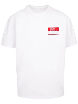 Foto van product MT Upscale Shirt 'Hey! My Name Is' vuurrood / wit
