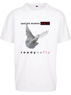 Foto van product MT Upscale Shirt 'Ready to fly' lichtgrijs / koraal / vuurrood / zwart / wit