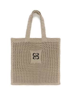 Foto van product My Essential Wardrobe Strandtas 'MWCrochet' beige gemêleerd / zwart