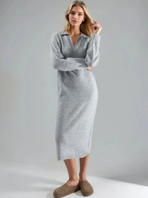Foto van product My fashion Gebreide jurk grijs gemêleerd