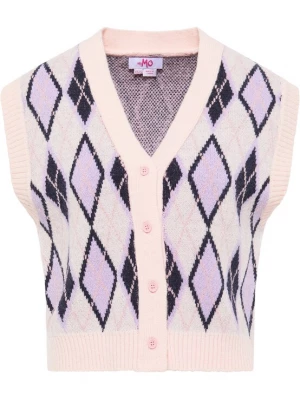 Foto van product MYMO Gebreide bodywarmer lila / rosa / zwart