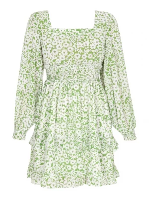Foto van product swirly Jurk lichtgroen / wit