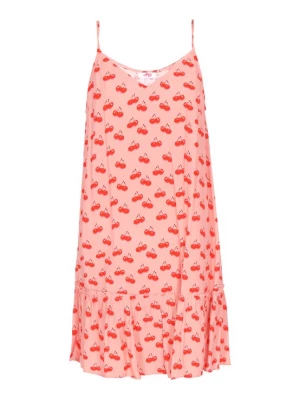 Foto van product swirly Zomerjurk koraal / rood / wit