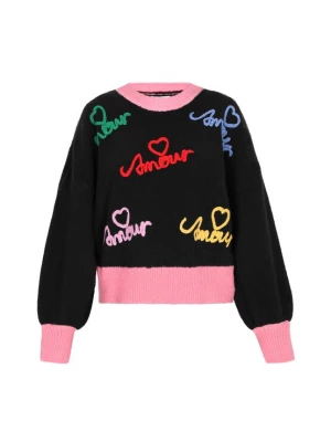 Foto van product MYMO Oversized trui 'Young Fashion' geel / oudroze / rood / zwart