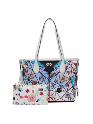 Foto van product MYMO Shopper 'Pop Eyetheme' blauw / rosa / zwart / wit
