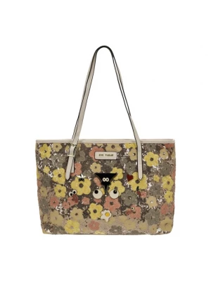 Foto van product MYMO Shopper 'Pop Eyetheme' geel / goud / zwart / natuurwit