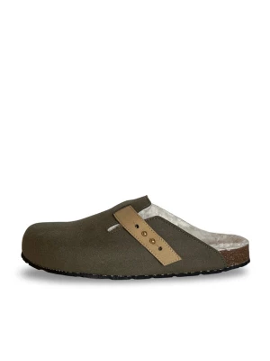 Foto van product nae Vegan Shoes Huisschoenen 'Levu' lichtbruin / olijfgroen