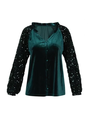 Foto van product NAEMI Blouse smaragd / zwart