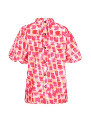 Foto van product NALLY Blouse lichtgeel / donkerroze / wit