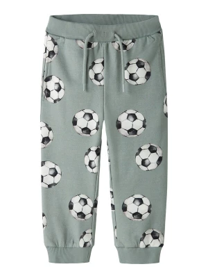 Foto van product NAME IT Broek 'NMMLOUIE' jade groen / zwart / wit